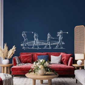 Decorative vinyls and sports stickers, golf player swing