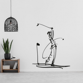 Decorative vinyls and sports stickers depicting a golf player's swing
