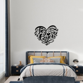 Decorative adhesive vinyl, "i love you heart"