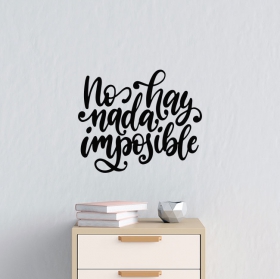 Decorative adhesive vinyls with motivational phrase "nothing is impossible"