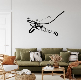 Vinyl stickers of parachutists in the air