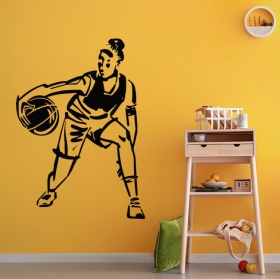 Adhesive vinyl of basketball player silhouette