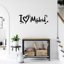 Adhesive vinyl phrase i love madrid