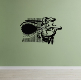 Adhesive vinyl tennis player drive