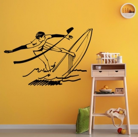 Surfer silhouette adhesive vinyl