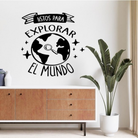 Adhesive vinyl phrases ready to explore the world