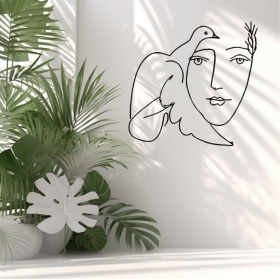 Adhesive vinyl the girl and the pigeon picasso