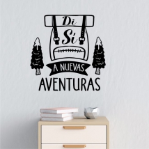 Vinyl stickers backpack with phrases say yes to new adventures