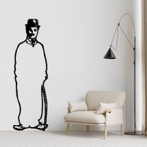 Decorative vinyl silhouettes of charles chaplin