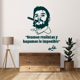 Adhesive vinyl phrases let's be realistic and do the impossible che guevara