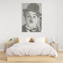 Vinyl adhesive charles chaplin pixelated