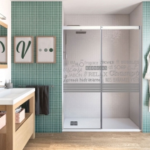 Bathroom partition vinyls with phrases