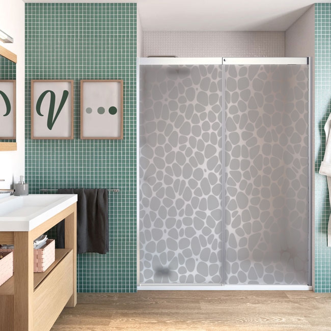 Adhesive vinyls for bathroom partitions