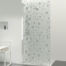 Vinyl circles for bathroom partitions