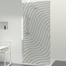 Wavy vinyl decals for bathroom shower screens