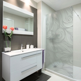 Vinyl bathroom screens waves
